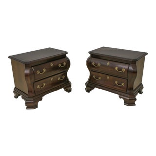 Pair Century Continental Design Cherry Nightstands For Sale
