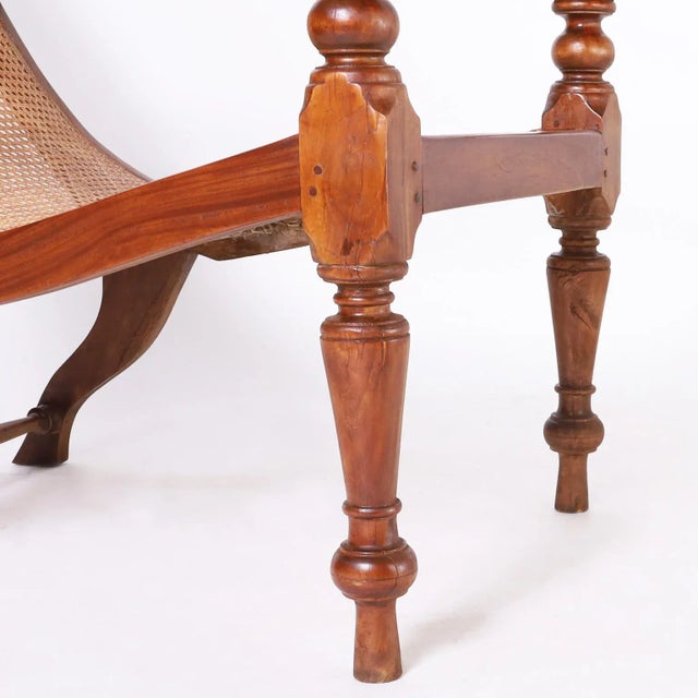 Pair of Antique Caned British Colonial Planters Chairs For Sale - Image 10 of 11