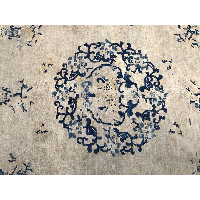 Antique Collectible Ningxia Chinese Rug Circa 1840 For Sale - Image 4 of 10