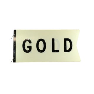 1960s Gold Vintage Advertisement Store Sign For Sale