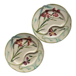 Vintage Art Nouveau Plates from Longchamp, 1920s, Set of 2 For Sale