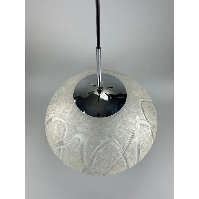 1970s Space Age Glass Ball Pendant Light from Doria Leuchten, 1970s For Sale - Image 5 of 13