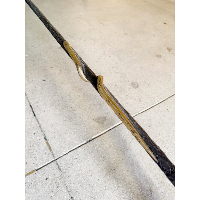 1980s Christopher Chodoff “Etruscan” Bronze and Glass Coffee Table For Sale - Image 5 of 11