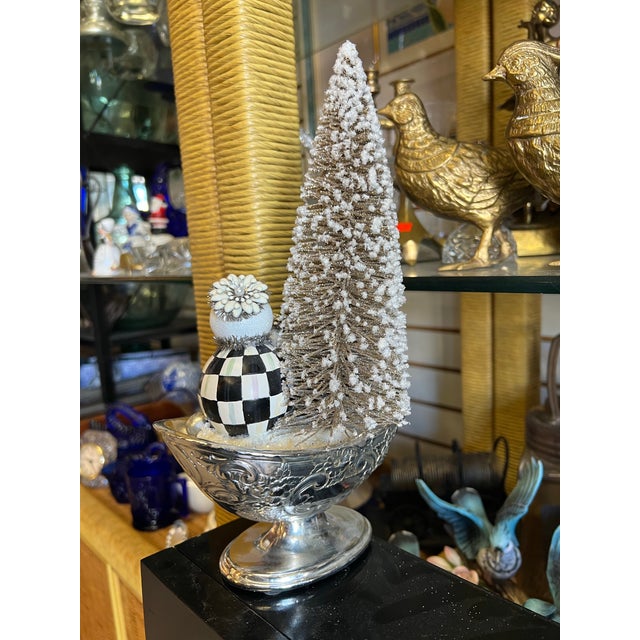 Contemporary Vintage Silver Snowman Arrangement Signed MacKenzie-Childs For Sale - Image 3 of 5