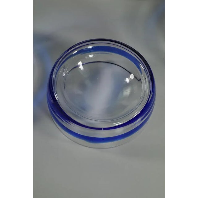 Blue Murano Glass Dessert Fruit Set from Mazzega, 1960s, Set of 7 For Sale - Image 8 of 10