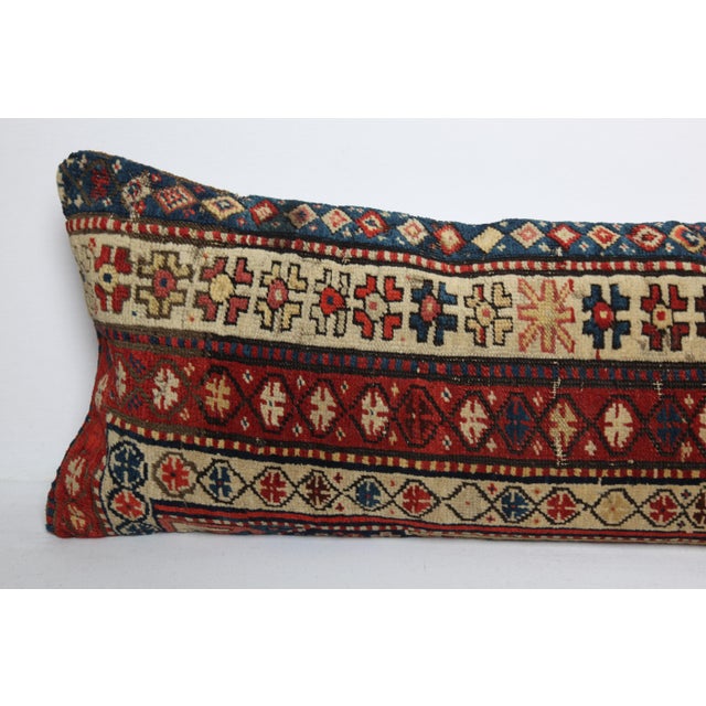 Antique Caucasian Rug Pillow Cover for Moder Home Decoration -13'' X 47'' For Sale - Image 4 of 13