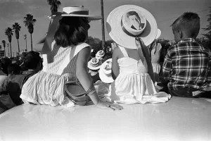 Bud Gray 1960 Photograph - Children Sit Atop a Car While John F Kennedy Gives Speech