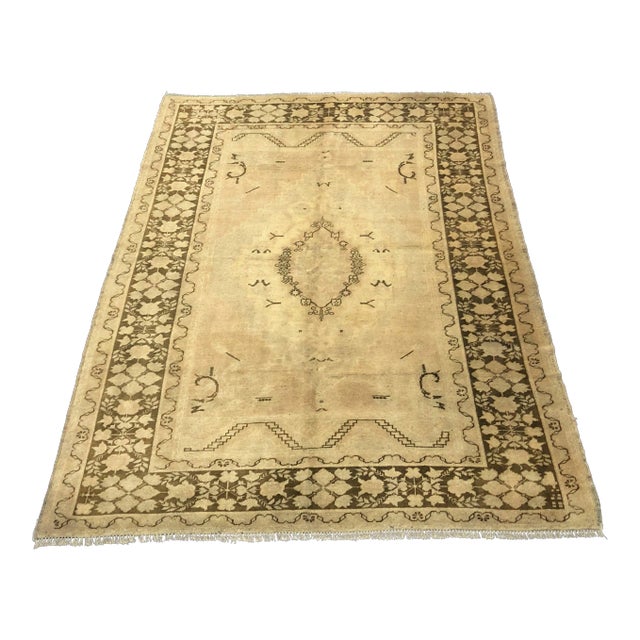 Vintage Turkish Oushak Hand Made Rug For Sale