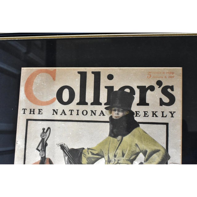 Art Deco Antique 1917 Collier's Weekly Automobile Number Framed Print For Sale - Image 3 of 7