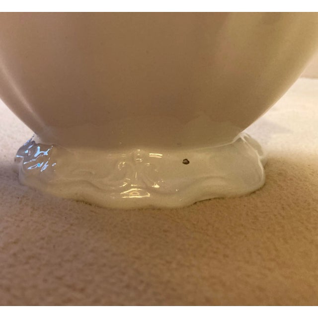 Antique 19th Century Blanc De Chine Cp Marquette Co Delicate Embossed Pattern Large Pitcher For Sale - Image 9 of 10