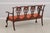 19th Century Vintage Carved Mahogany Triple Back Settee Bench For Sale - Image 5 of 15