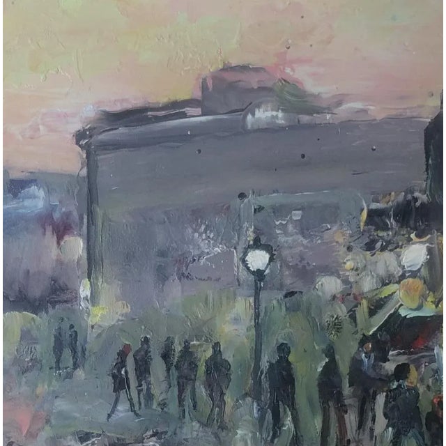 Adolfo Carducci, Rencontre sur la place, Oil on Cardboard, Framed For Sale - Image 4 of 9