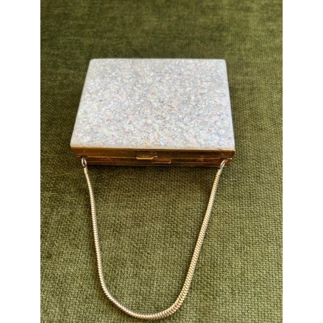 Art Deco 1950s Mid-Century Evans Wristlet Compact and Cigarette Case with Mother of Pearl For Sale - Image 3 of 18