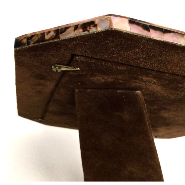 1980s Custom Mother of Pearl Hand Crafted Photo Frame For Sale - Image 10 of 12