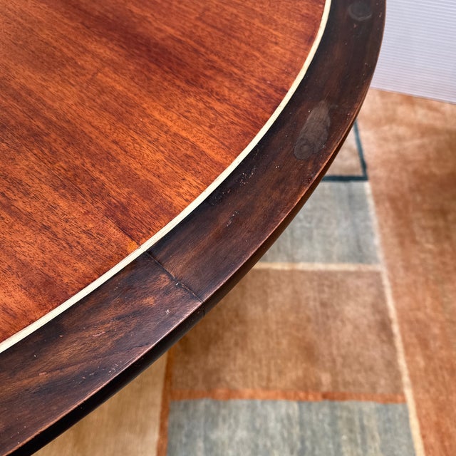 Brown Art Deco Style Mahogany Pedestal Dining Table, 59 Inches For Sale - Image 8 of 12