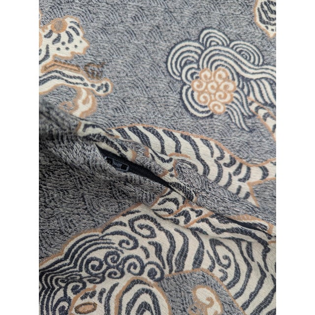 Clarence House Designer Tibetan Tiger Pillow Covers Attributed to Clarence House- A Pair For Sale - Image 4 of 12