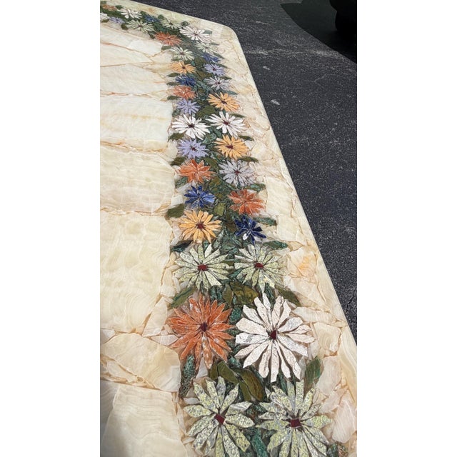 1970s 1970s Louis XVI Pietra Dura Console Entirely Inlaid Semi Precious Stone For Sale - Image 5 of 5