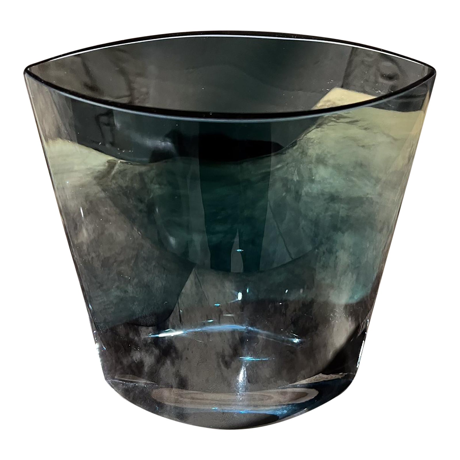 1960s Polish Lsa Crystal Glass Modernist Blue Gray Vase Chairish