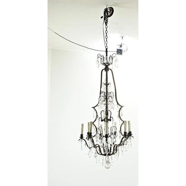Massive French 19th Century Brass & Crystal Chandelier For Sale - Image 12 of 12