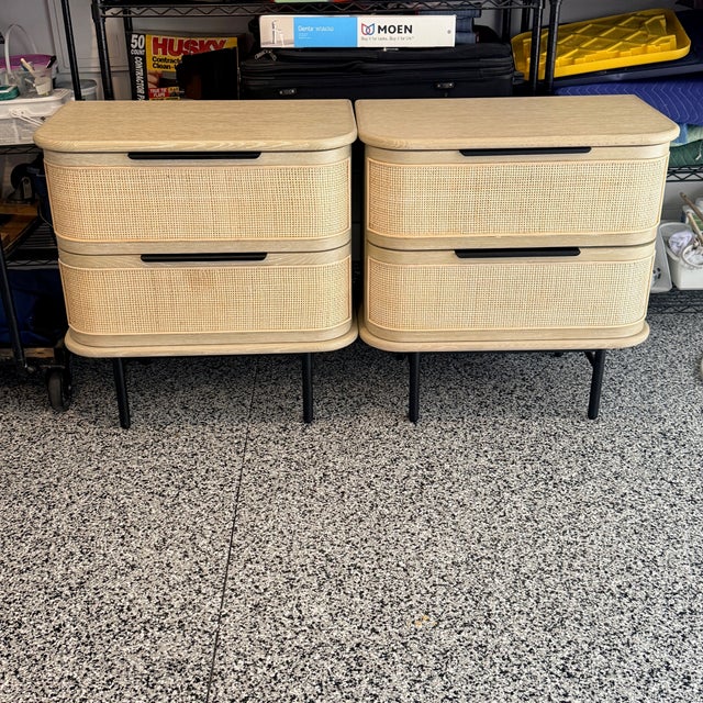 Tan Pair Mandalay Cebu Nightstands For Sale - Image 8 of 9