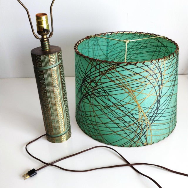 Mid 20th Century Mid Century Modern Brass Table Lamp With Original Shade For Sale - Image 12 of 12