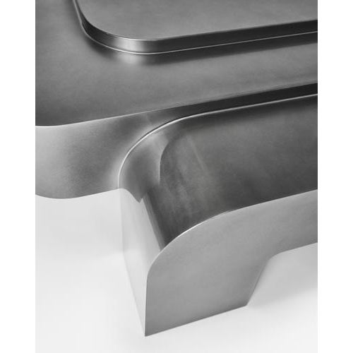Automa Coffee Table in Liquid Metal Finish by Pietro Franceschini For Sale - Image 4 of 9