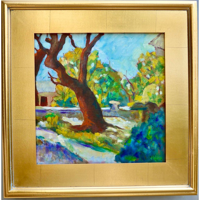 Framed "Home Garden in France" ContemporaryFramed Landscape Oil