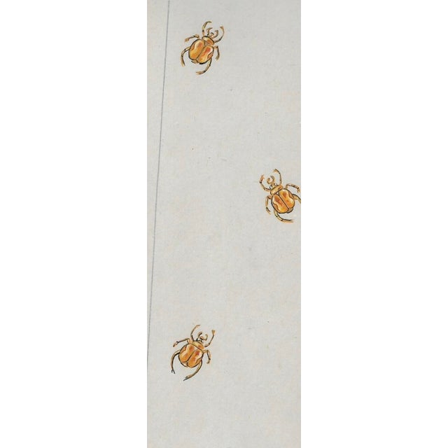 1940s watercolor on cardstock of "Swank Bug" design for a man's necktie. By an unknown fashion designer. Titled and...