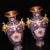 Bronze Pair of Chinese Cloisonné Vases | Gilt Bronze Handles & Taotie Mask Motif For Sale - Image 8 of 9
