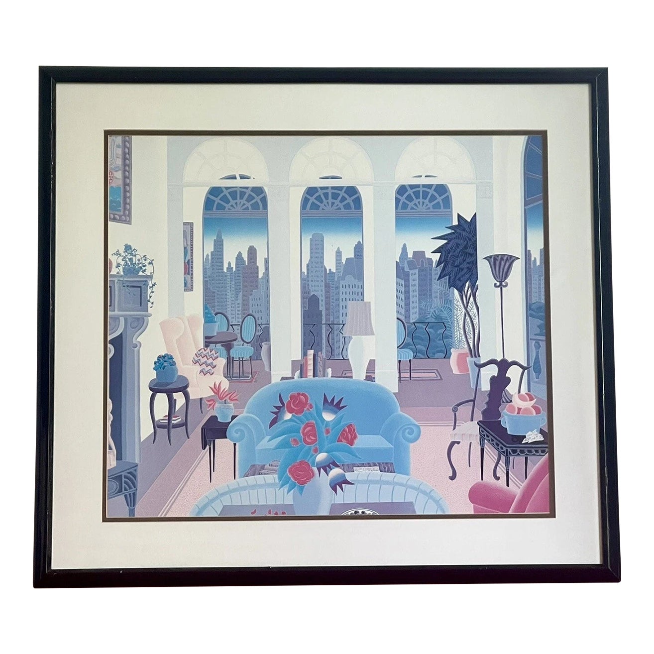 THOMAS McKNIGHT 額入りポスター　Blue couch thomas-mcknight-blue-couch-