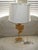 1980s Vintage Maitland Smith Style Golden Oak Leaf on Lucite Base Table Lamp For Sale - Image 5 of 11