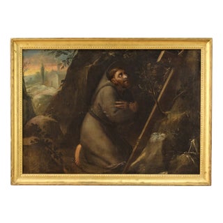 Italian Artist, Saint Francis, 1720, Oil on Canvas, Framed For Sale