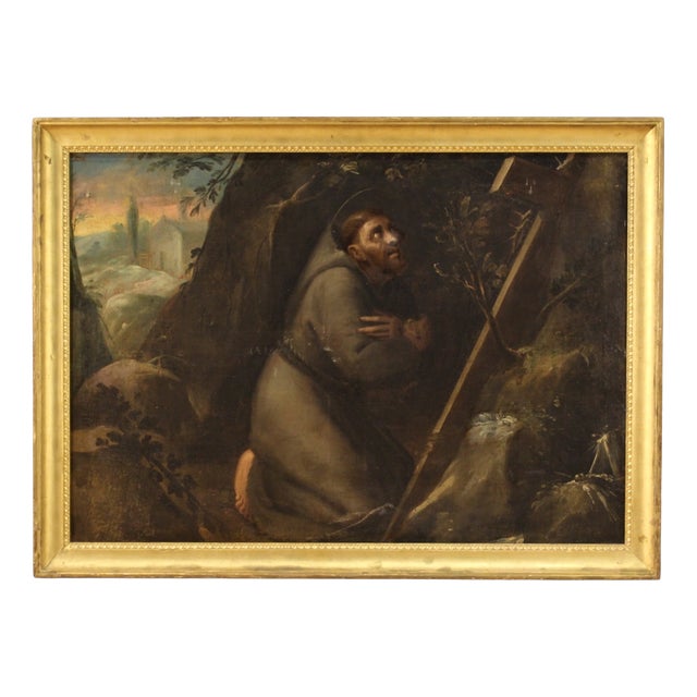 Italian Artist, Saint Francis, 1720, Oil on Canvas, Framed For Sale