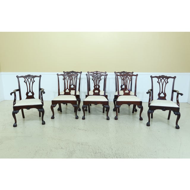 Stickley Ball Claw Chippendale Mahogany Dining Room Chairs Set