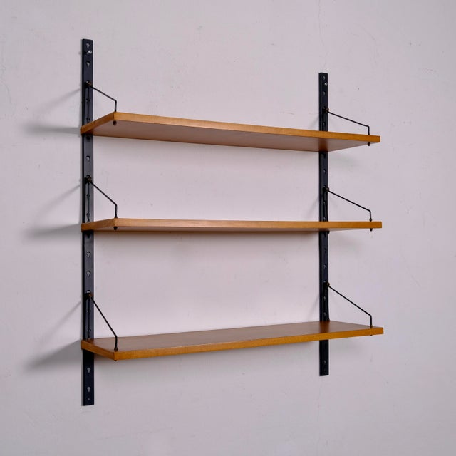 Scandinavian Wall-Mounted Bookcase, 1960s For Sale - Image 4 of 18
