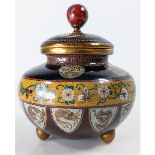 Early 20th Century Japanese Cloisonne Enamel Covered Urn Attr: Honda Yosaburo For Sale - Image 4 of 17