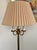American Late 20th Century American 4-Light Brass Floor Lamp on Round Base With Shade For Sale - Image 3 of 6