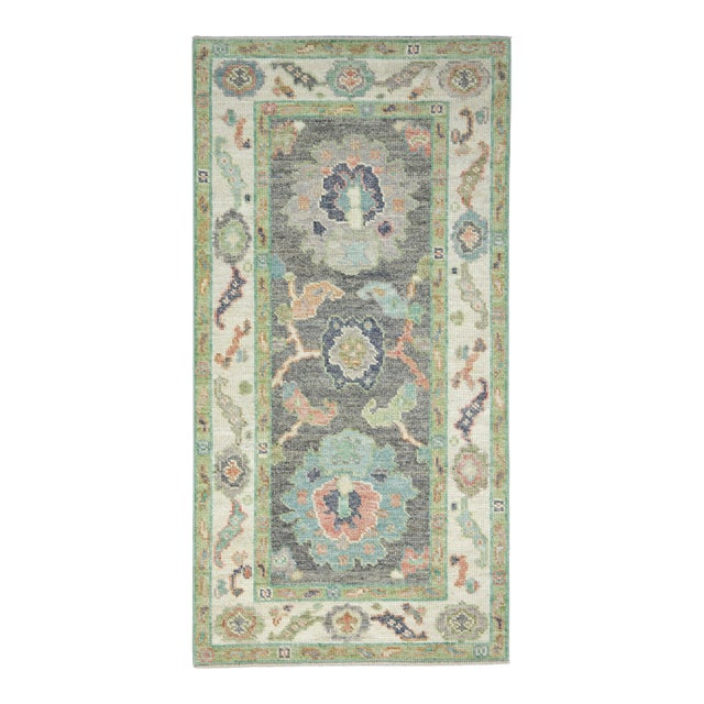 Turkish Oushak Rug 2'7" x 5'1" #17387 For Sale
