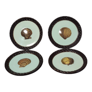Late 20th Century Coastal Small Sea Shell Mud-Pie Fiji Tidbit Dishes 5'' Diameter - Set of 4
