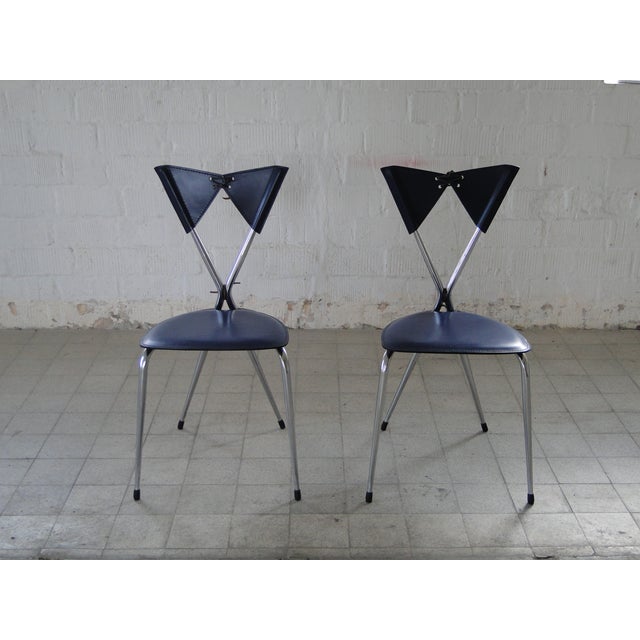 Italian Butterfly Chair with Chromed Steel Tubing and Leather by Arrben, 1980s, Set of 2 For Sale - Image 15 of 18