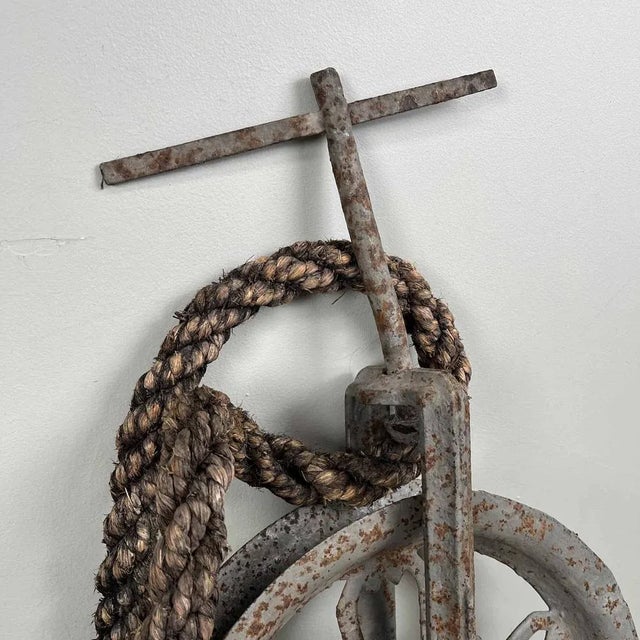 Antique Meiji Era Metal Pulley, Japan For Sale - Image 9 of 13