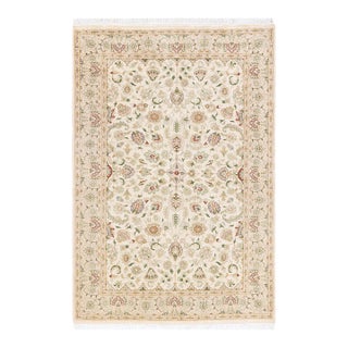 Mogul, One-of-a-Kind Hand-Knotted Area Rug - Ivory, 4' 3" x 6' 2" For Sale