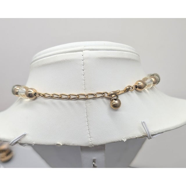 Napier Vintage Signed Napier Single Strand Goldtone Yellow Beaded Necklace For Sale - Image 4 of 8