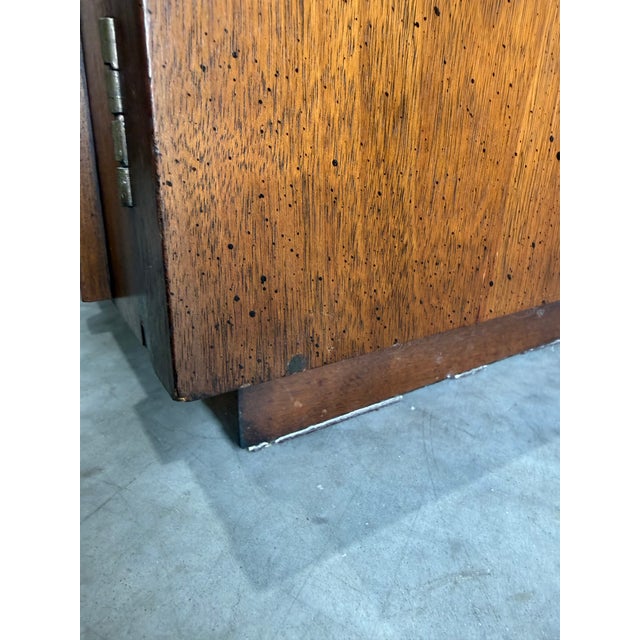 1970s Lane Staccato Brutalist 2pc Hutch Display Cabinet For Sale - Image 11 of 12