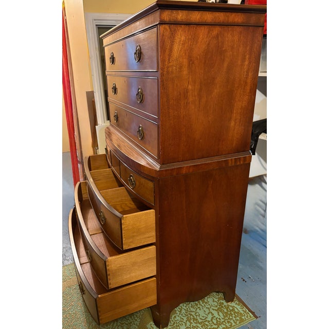 Mid-Century Modern Authentic Kittinger Buffalo Mahogany Highboy Dresser For Sale - Image 3 of 8