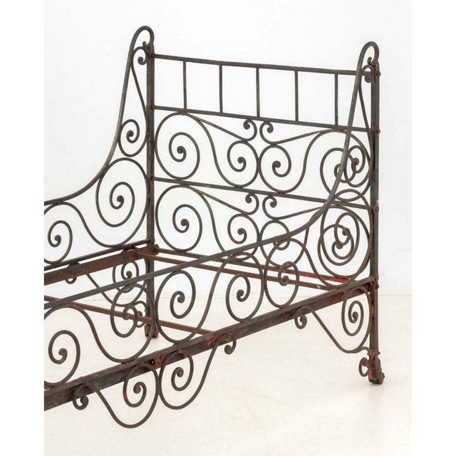 Greige Antique French Iron Campaign Daybed For Sale - Image 8 of 8