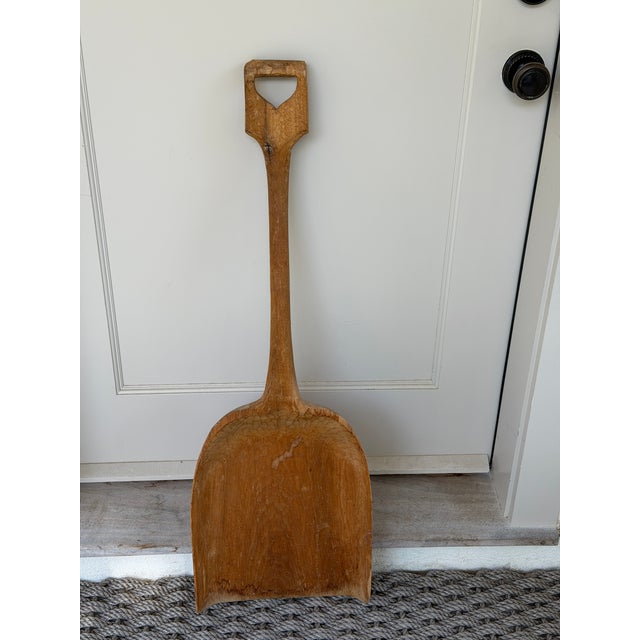 Vintage Artisan Made Folk Art Wooden Shovel For Sale - Image 11 of 11