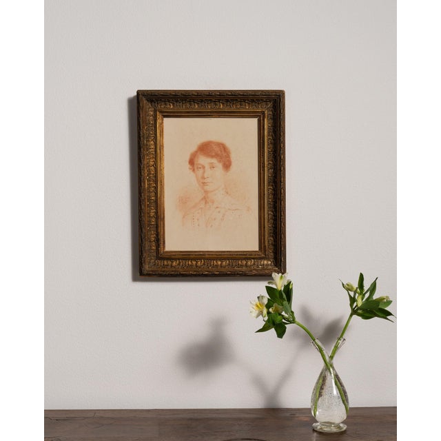 Traditional 20th Century "Female Portrait" Oil on Canvas For Sale - Image 3 of 9