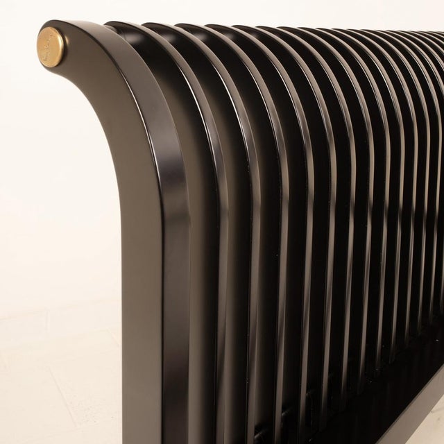 Vintage Bed in Wood and Brass by Pierre Cardin, 1980s For Sale - Image 12 of 17