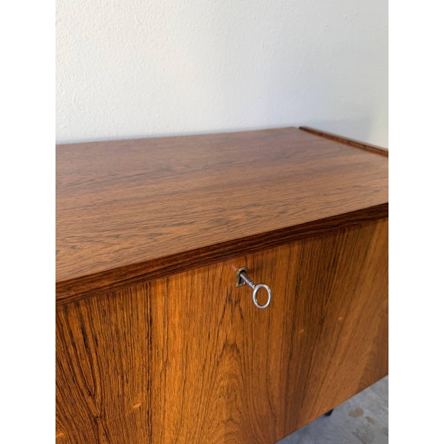 Mid-Century Modern Vintage Danish Rosewood Cabinet by Ps System - Mid Century Modern Drop-Front Storage Bar 1960s For Sale - Image 3 of 9